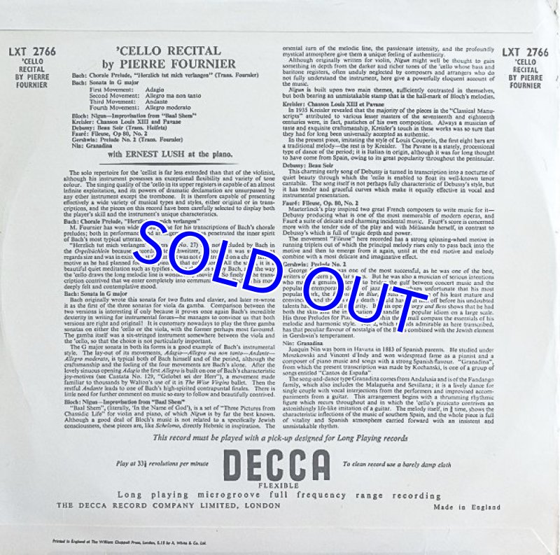 画像2: ピエール・フルニエ（Vc）/CELLO RECITAL (2)