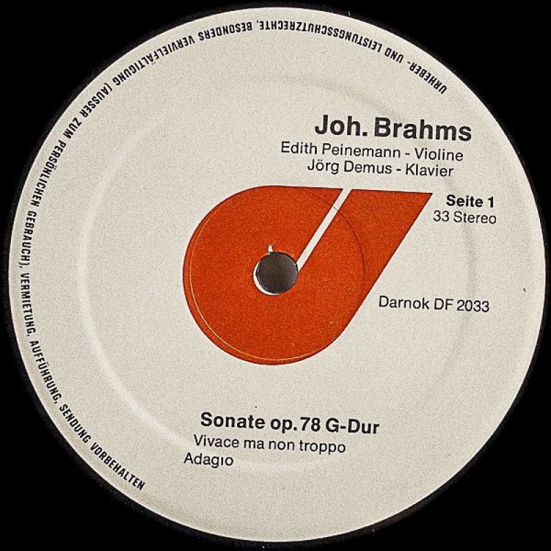 画像6: エディト・パイネマン(Vn)/ブラームス・ヴァイオリン・ソナタop.100、op.108 ,op.78 (6)