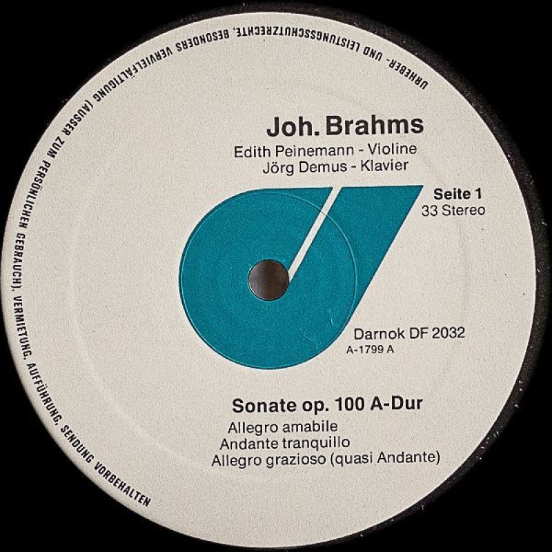 画像3: エディト・パイネマン(Vn)/ブラームス・ヴァイオリン・ソナタop.100、op.108 ,op.78 (3)