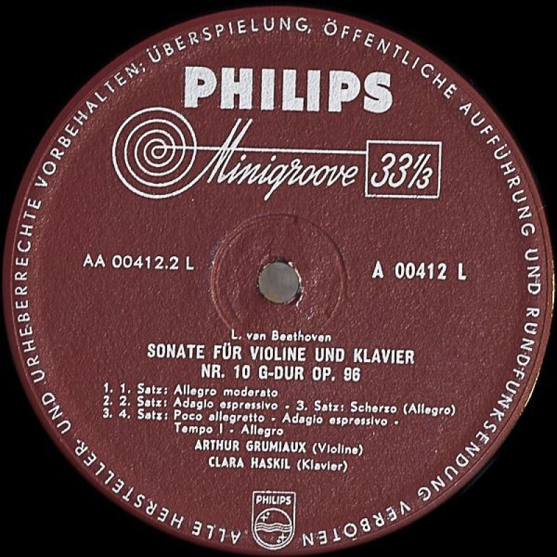 画像4: グリュミオー(Vn）＆ ハスキル（pf）/ベートーヴェン・ヴァイオリン・ソナタ第7番,10番 (4)