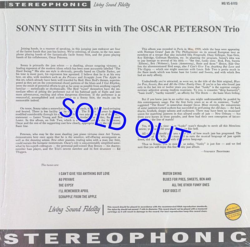 画像2: ソニー・スティット(as)/WITH THE OSCER PETERSON TRIO (2)