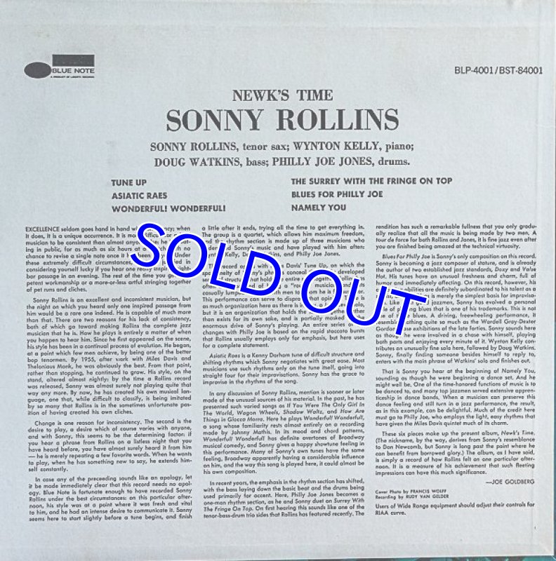 画像2: ソニー・ロリンズ(ts)/NEWK'S TIME (2)