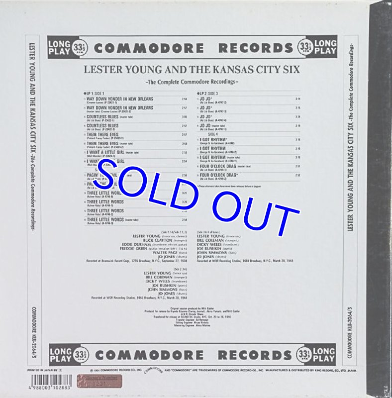 画像2: レスター・ヤング(ts)/アンド・ザ・カンサス・シティ6 (2)