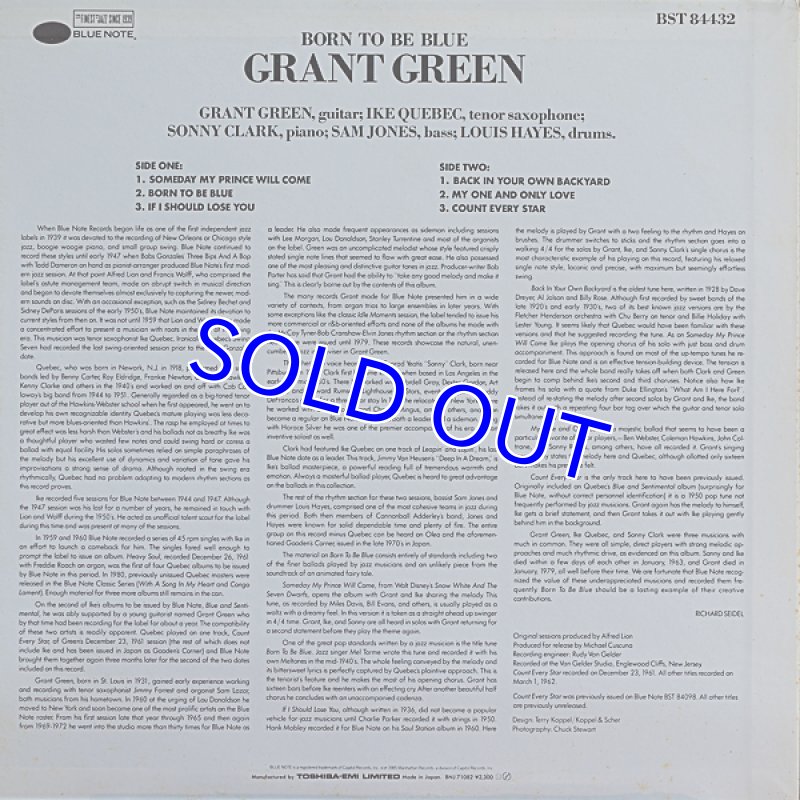 画像2: グラント・グリーン(g)/ボーン・トゥ・ビー・ブルー (2)