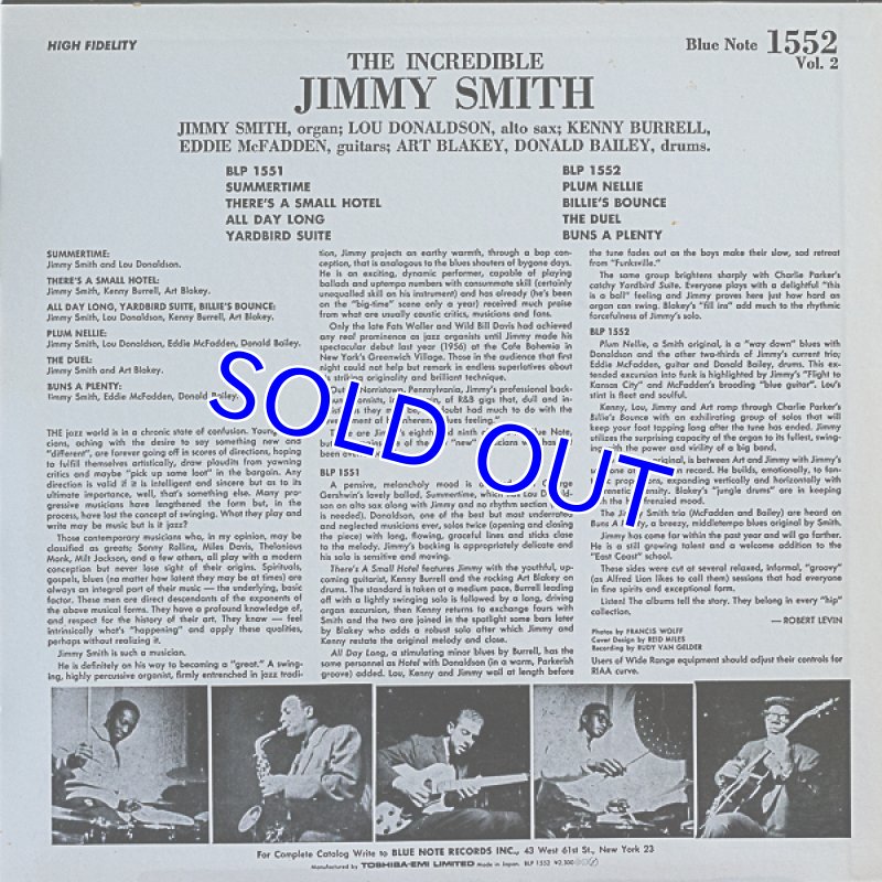 画像5: ジミー・スミス（org）/ジ・インクレディブル（2枚セット） (5)