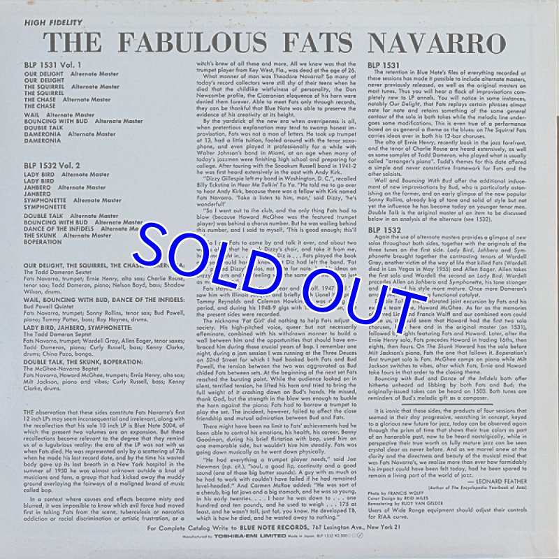 画像5: ファッツ・ナヴァロ（tp）/ザ・ファビュラスVol.1&2（2枚セット） (5)