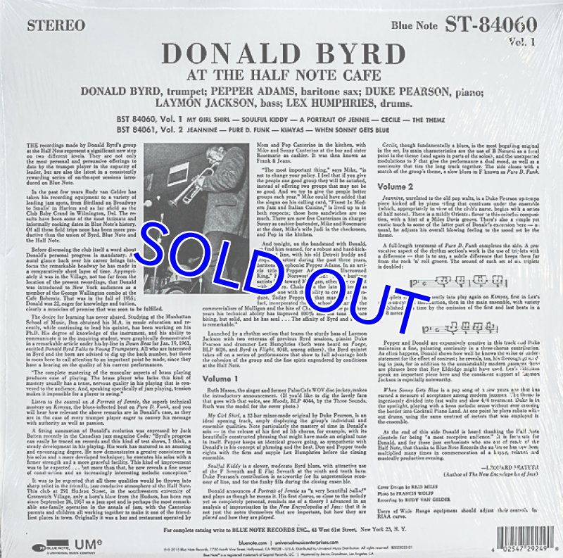 画像2: ドナルド・バード（tp）/AT HALF NOTE CAFE Vol.1 (2)