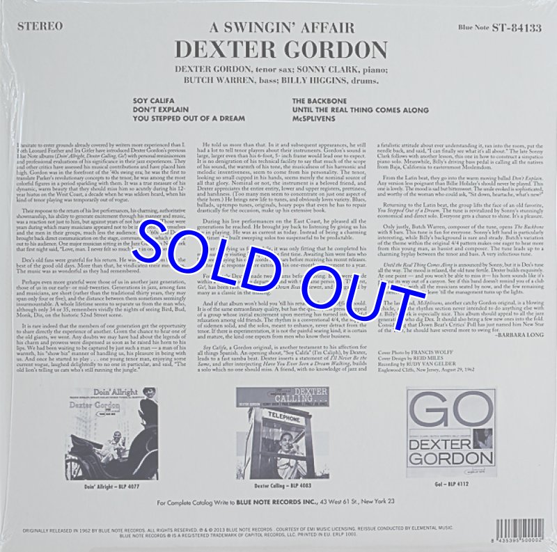 画像2: デクスター・ゴードン(ts)/A SWINGIN' AFFAIR (2)