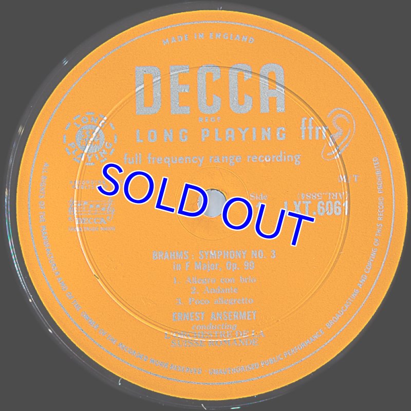 画像3: エルネスト・アンセルメ/ブラームス：交響曲第3番ヘ長調作品90 (3)