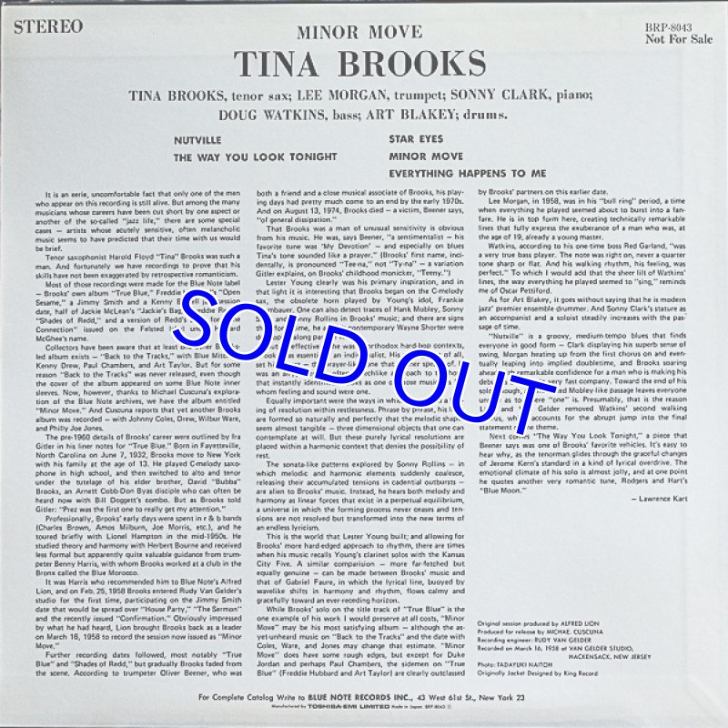画像2: ティナ・ブルックス（ts）/マイナー・ムーヴ (2)