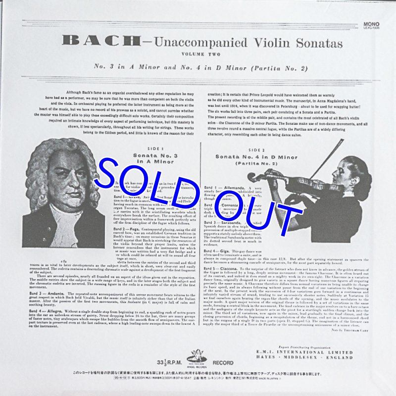 画像5: ヨハンナ・マルツィ(Vn)/バッハ:無伴奏ヴァイオリン・ソナタ&パルティータ全曲(新品同様品) (5)