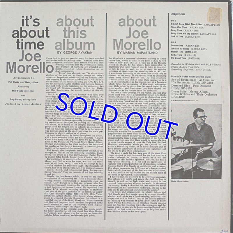 画像2: ジョー・モレロ(ds)/IT'S ABOUT TIME (2)