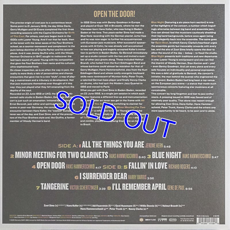 画像2: ズート・シムス（ts）/BADEN-BADEN-JUNE23,1958 (2)