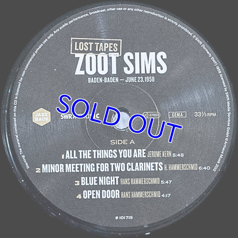 画像3: ズート・シムス（ts）/BADEN-BADEN-JUNE23,1958 (3)