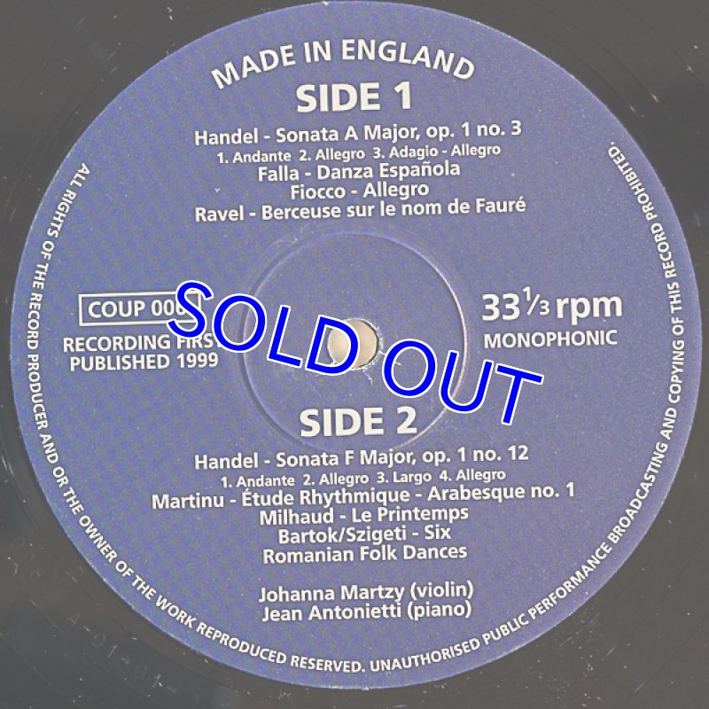 画像3: ヨハンナ・マルツィ（Vn）/ヘンデル：ヴァイオリン・ソナタ・イ長調作品1-３他 (3)