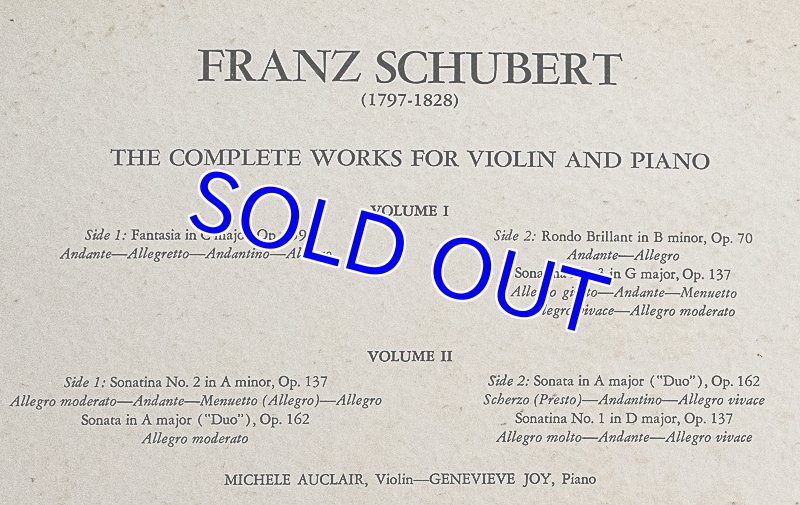 画像3: ミシェル・オークレール（Vn）/シューベルト：ヴァイオリンとピアノのためのソナタ (3)