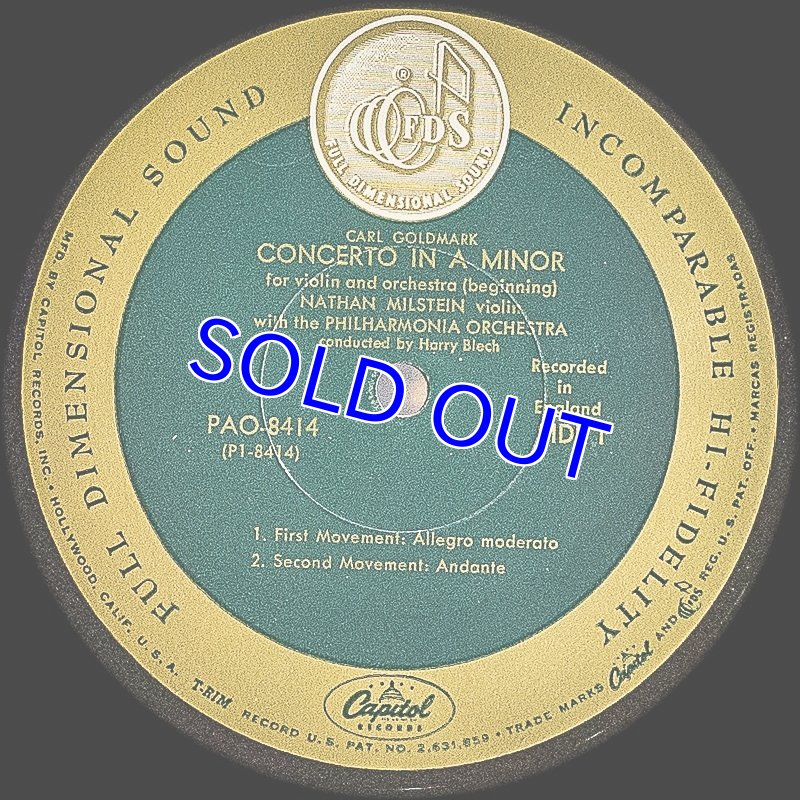 画像3: ナタン・ミルシテイン（Vn）/ゴールドマーク：ヴァイオリン協奏曲ニ長調作品77 (3)
