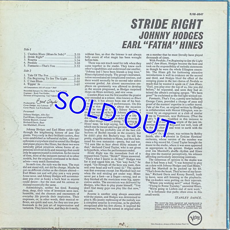画像2: ジョニー・ホッジス（as）/STRIDE RIGHT (2)