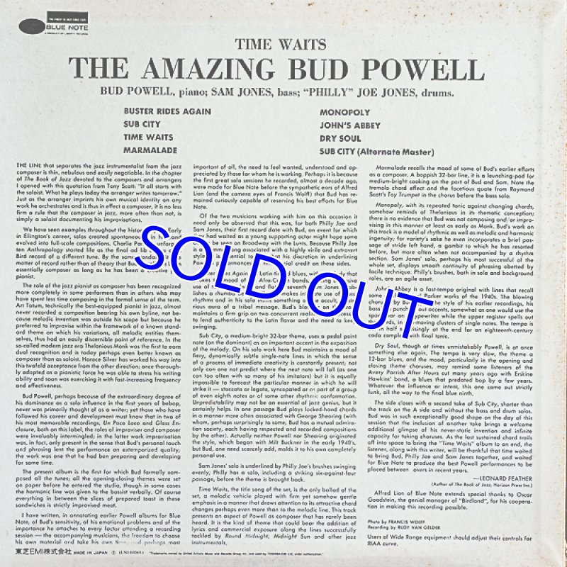 画像2: バド・パウエル(p)/タイム・ウェイツ (2)