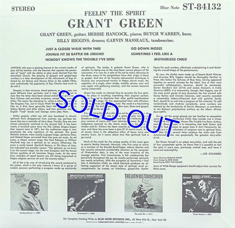 画像2: グラント・グリーン(g)/フィーリン・ザ・スピリット (2)