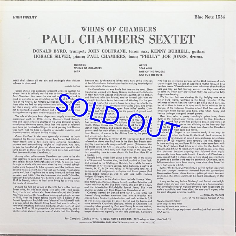 画像2: ポール・チェンバース（b）/ウィムス・オブ・チェンバース (2)