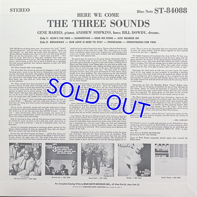 画像2: ザ・スリー・サウンズ/ヒア・ウィー・カム (2)