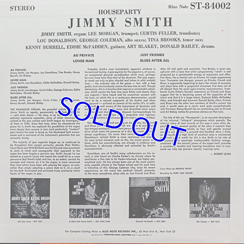 画像2: ジミー・スミス(org)/ハウスパーティ (2)