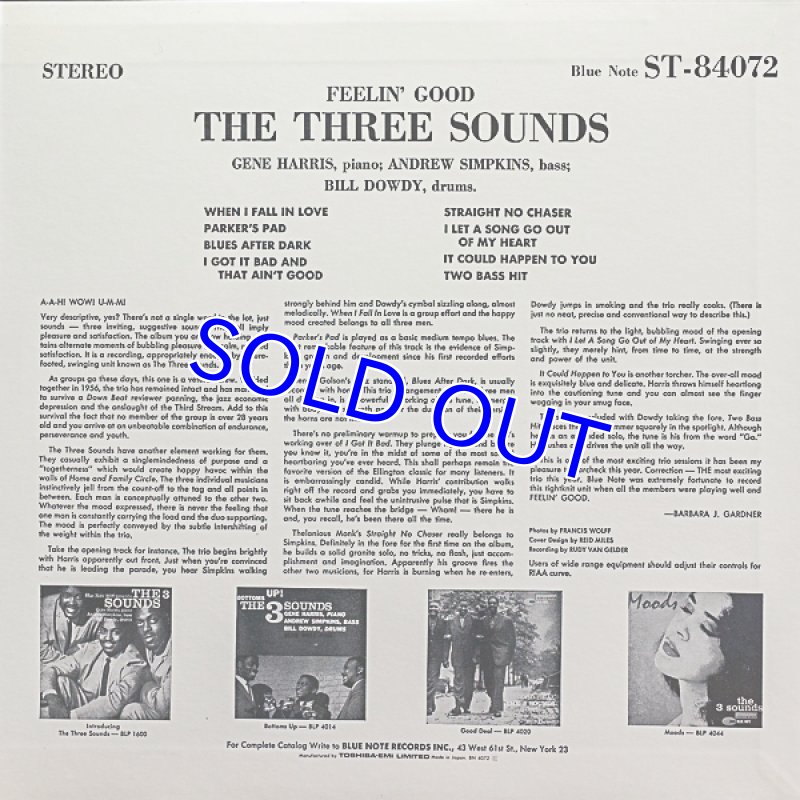画像2: ザ・スリー・サウンズ/フィーリン・グッド (2)