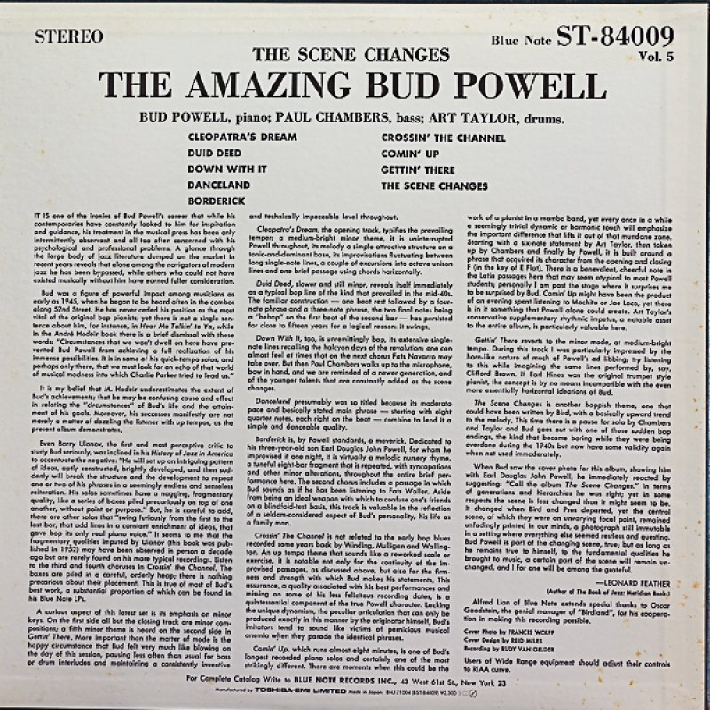 画像2: バド・パウエル（p)/ザ・シーン・チェンジズ（ライナー欠品） (2)