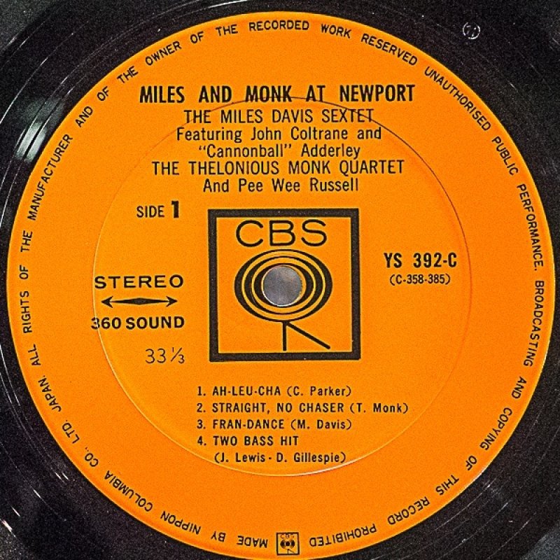 画像3: マイルス・デイヴィス(tp)/マイルス・アンド・モンク・アット・ニューポート ペラジャケ (3)