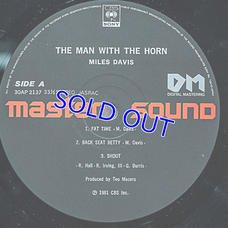画像3: マイルス・デイヴィス（tp）/ザ・マン・ウィズ・ザ・ホーン（マスター・サウンド盤） (3)