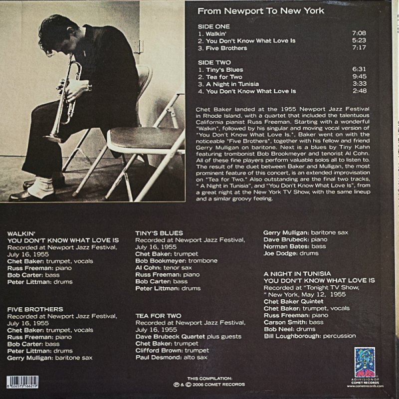 画像2: チェット・ベイカー(tp)/FROM NEWPORT TO NEW YORK(EU盤) (2)