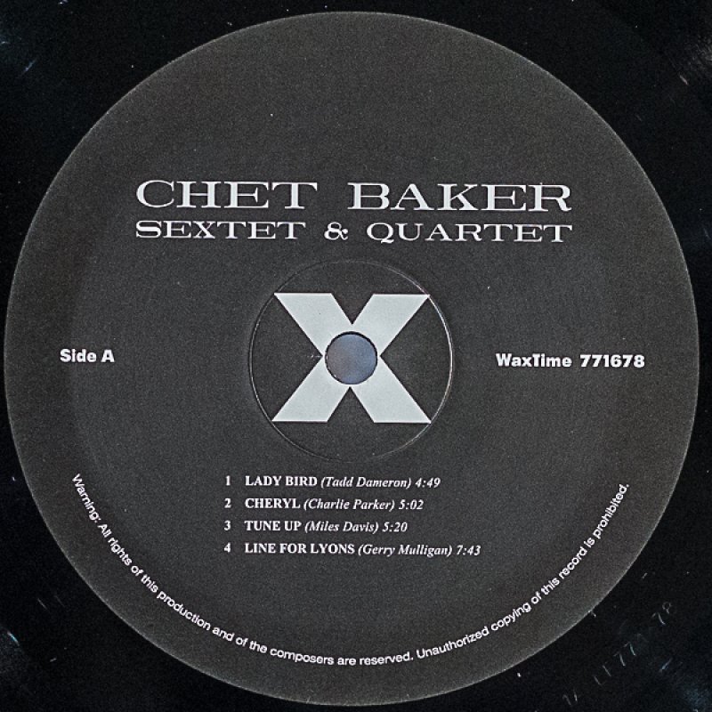 画像3: チェット・ベイカー(tp)/SEXTET & QUARTET(EU盤) (3)