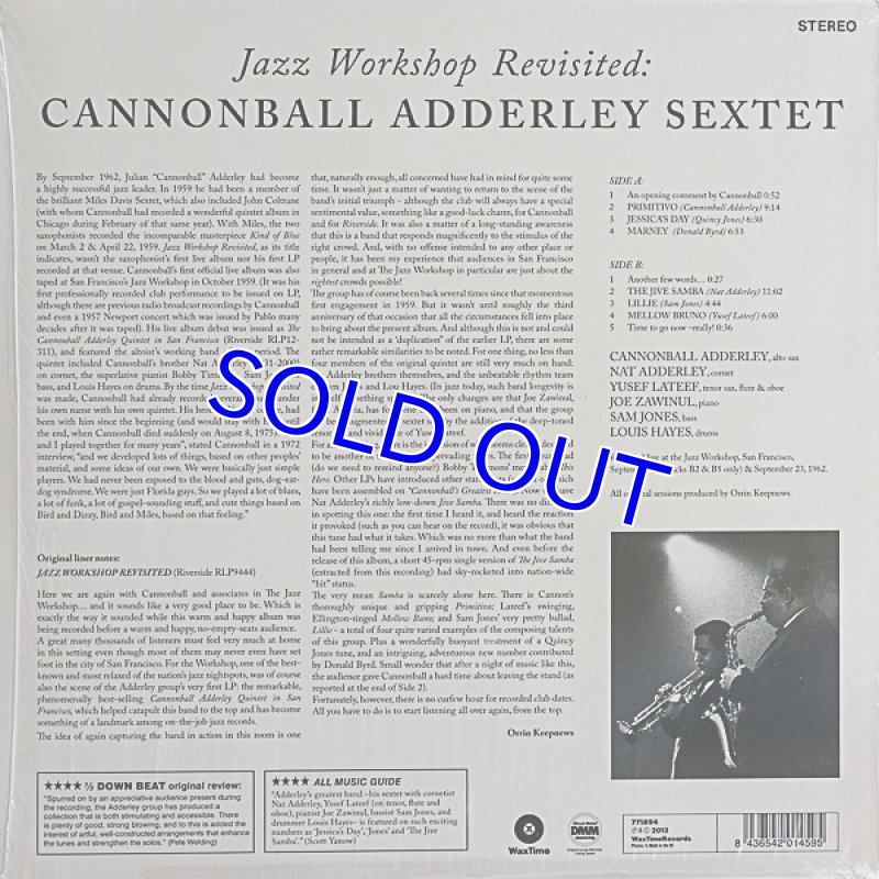 画像2: キャノンボール・アダレイ・セクステット/JAZZ WORKSHOP REVISID (2)