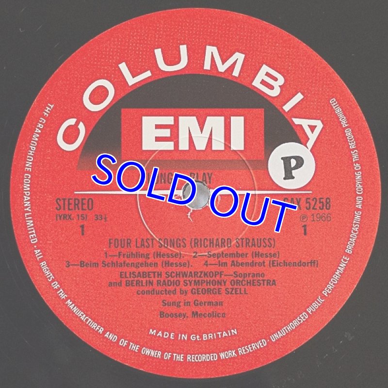 画像3: エリーザベト・シュワルツコップ/Ｒ．シュトラウス：４つの最後の歌（TESTAMENT盤） (3)