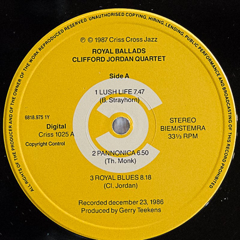 画像4: クリフ・ジョーダン・カルテット/ROYAL BALLADS (4)