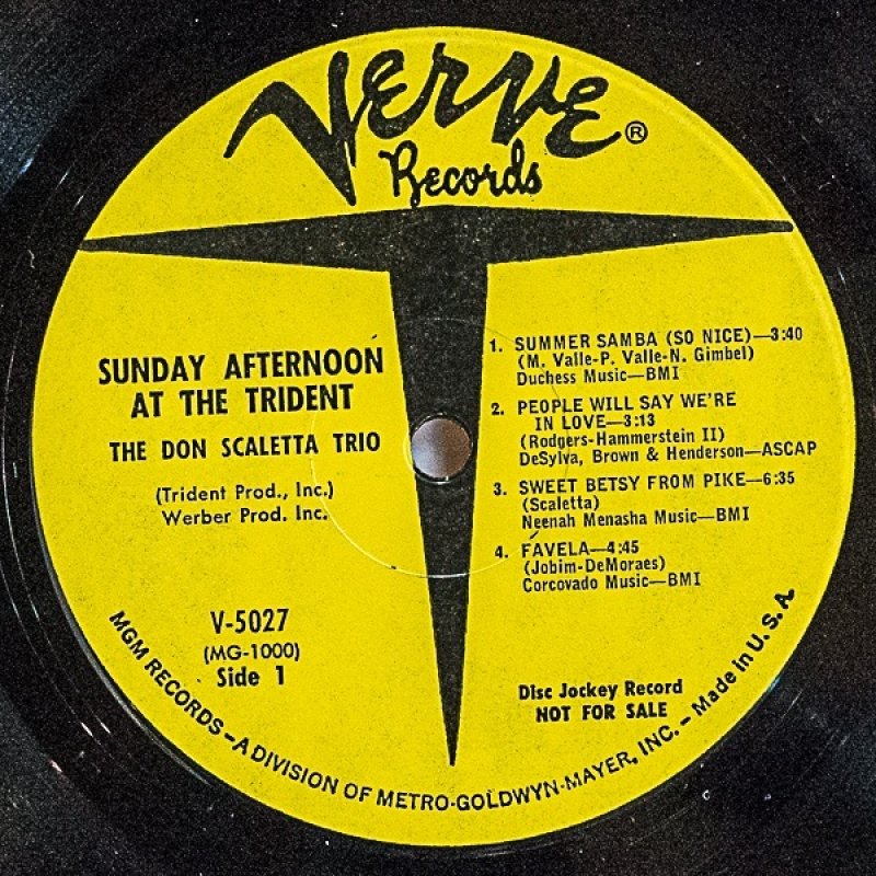 画像3: ドン・スカレッタ・トリオ/SUNDAY AFTERNOON AT THE TRIDENT (3)