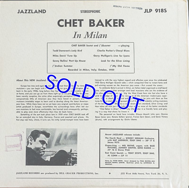 画像2: チェット・ベイカー（tp）/IN MILAN (2)