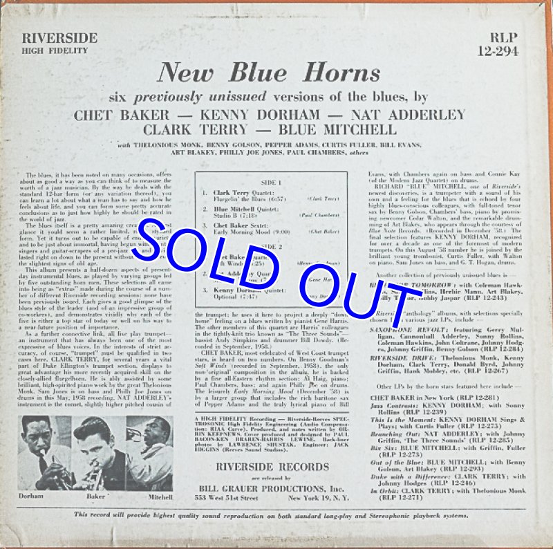 画像2: チェット・ベイカー他/NEW BLUE HORN (2)
