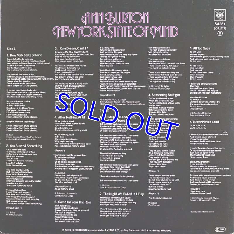 画像2: アン・バートン/NEW YORK STATE OF MIND (2)