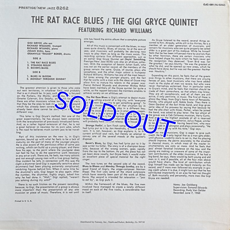 画像2: ジジ・グライス（as）/THE RAT RACE BLUES (2)