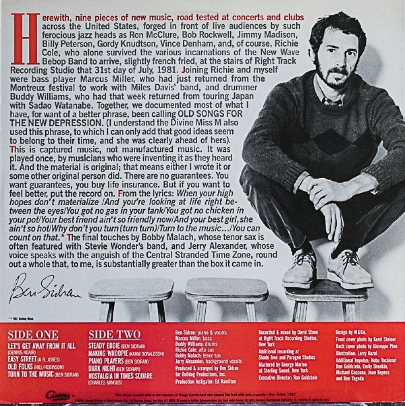 画像2: ベン・シドラン/OLD SONGS FOR THE NEW DEPRESSION(マーカス・ミラー参加) (2)