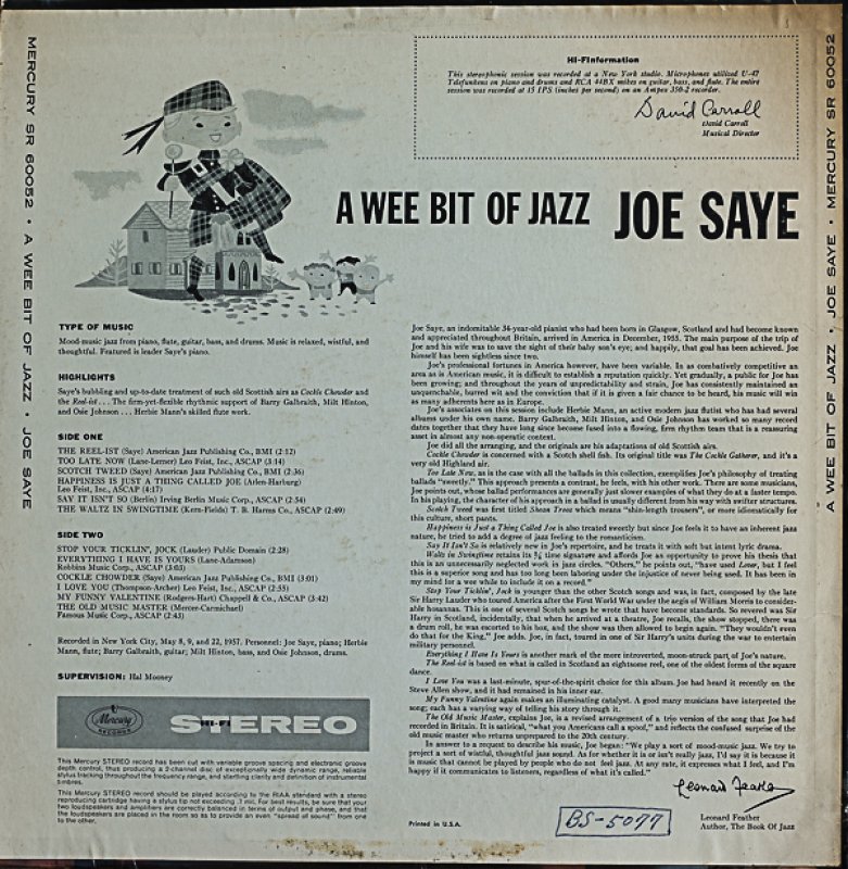 画像2: ジョー・セイ(p)/A WEE BIT OF JAZZ (2)