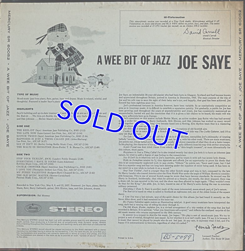 画像2: ジョー・セイ(p)/A WEE BIT OF JAZZ (2)