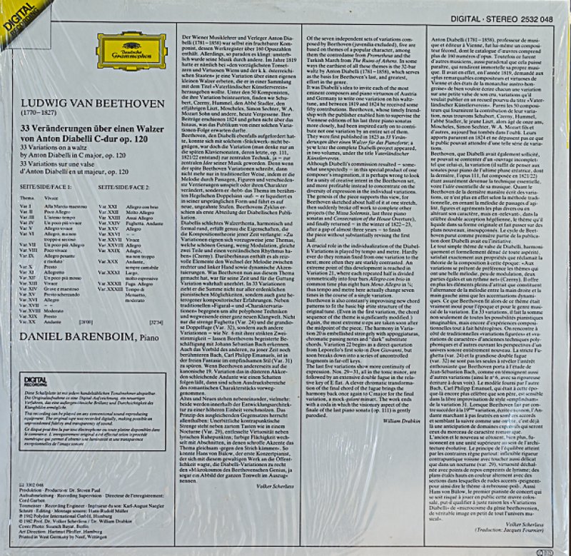 画像2: ダニエル・バレンボイム（pf）/ベートーベン：ディアベリのワルツの主題による33の変奏曲作品120 (2)