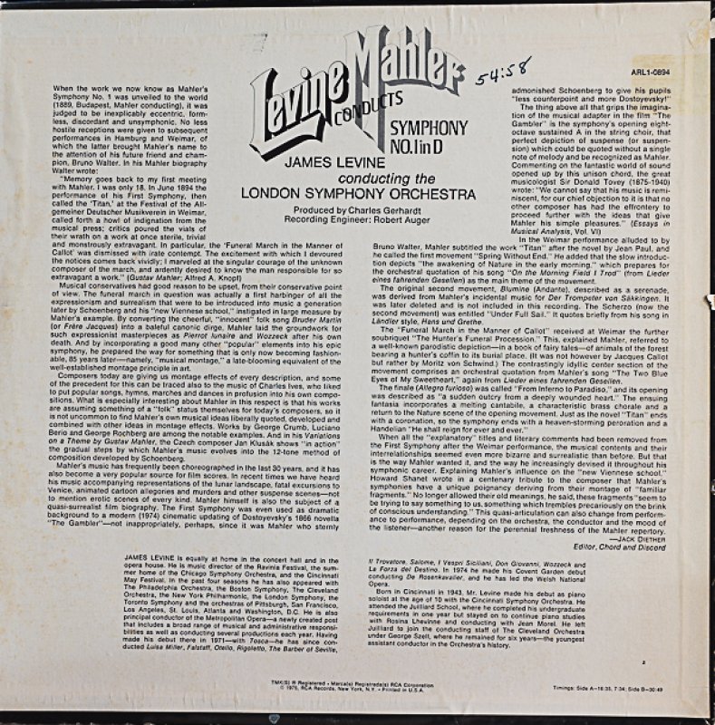 画像2: ジェームズ・レヴァイン指揮/マーラー：交響曲第1番ニ長調 (2)
