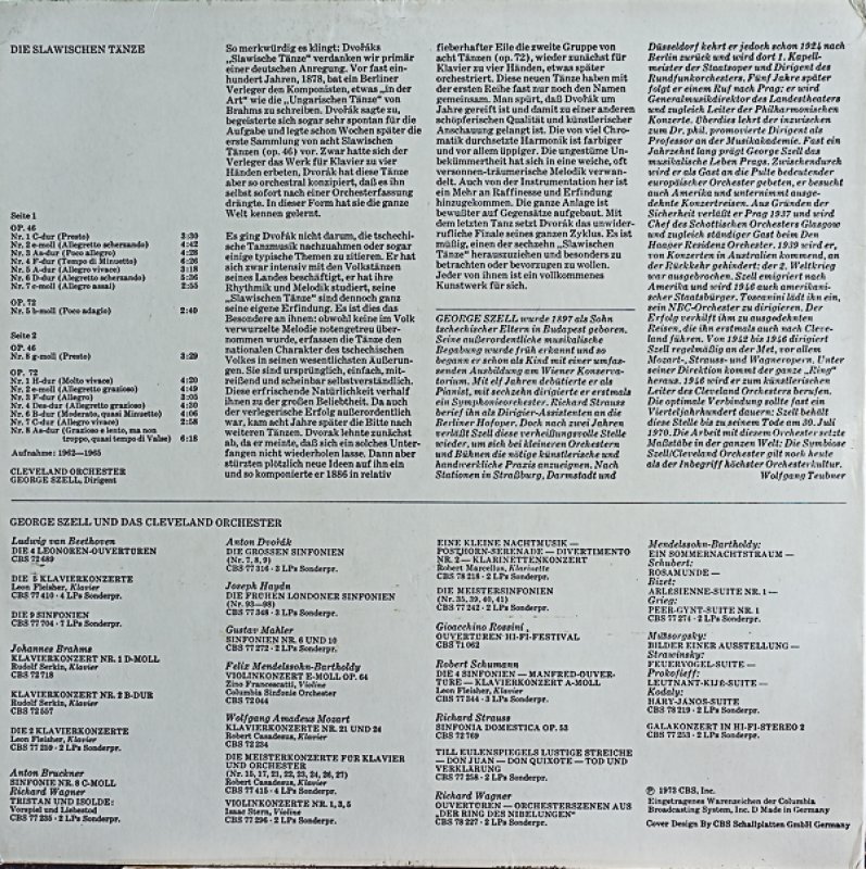 画像2: ジョージ・セル指揮/ドヴォルザーク：スラブ舞曲 (2)