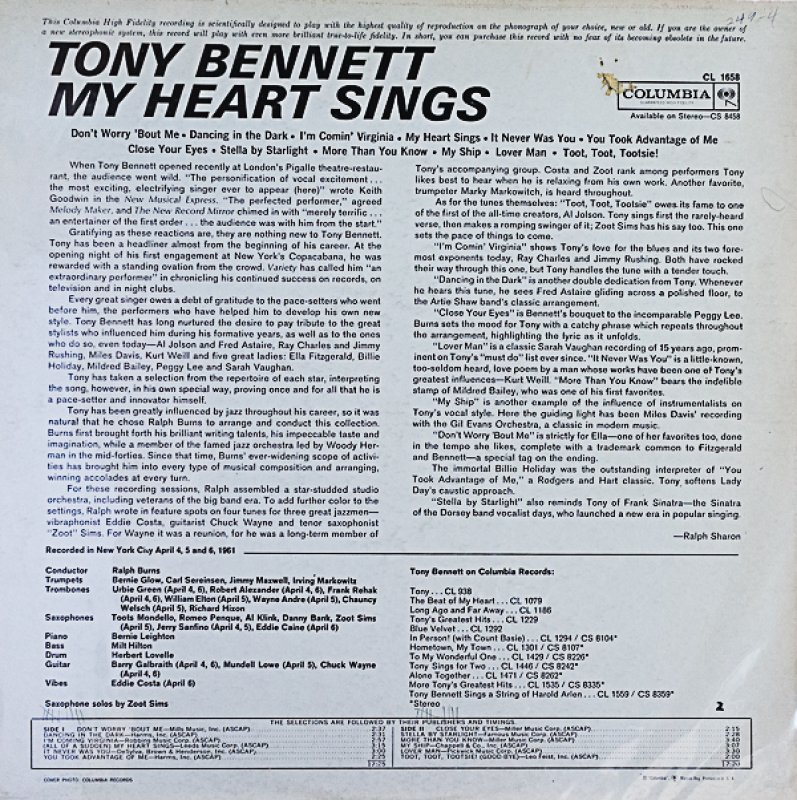 画像2: トニー・ベネット/MY HEART SINGS (2)