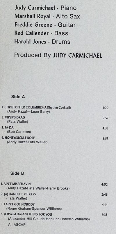 画像3: ジュディ・カーマイケル/TWO-HANDED STRIDE (3)