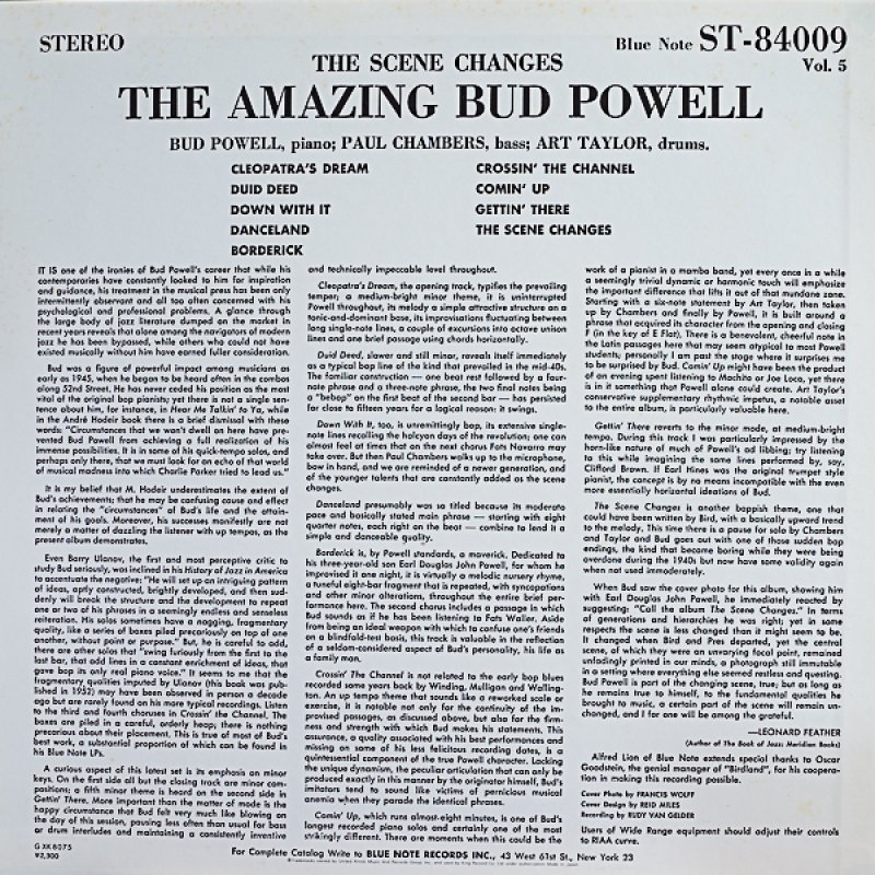 画像2: バド・パウエル（p）/ザ・シーン・チェンジズ（キング盤） (2)